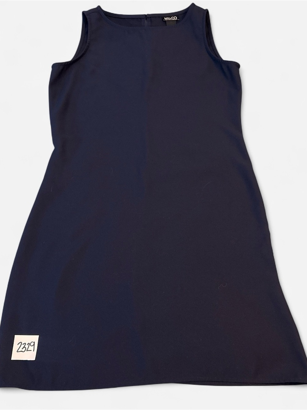 New York & Company Navy Sleeveless Asymmetrical A-Line Dress